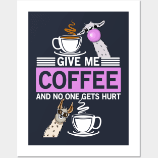 Give Me Coffee No Drama LLama Posters and Art